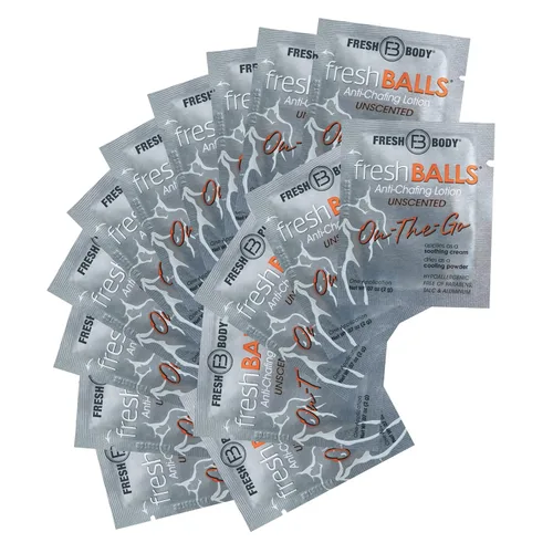 Fresh Balls On-The-Go - Loción antirozaduras para llevar, tamaño de viaje de 0.07 onzas (paquete de 15) desodorante de bolas para hombres y crema