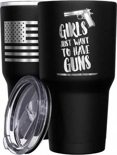 Miniatura 23 de We The People Holsters - Momma Bear - Vaso de café - Taza de viaje de café con bandera americana - Vaso grabado - Vaso termo doble - 30 onzas
