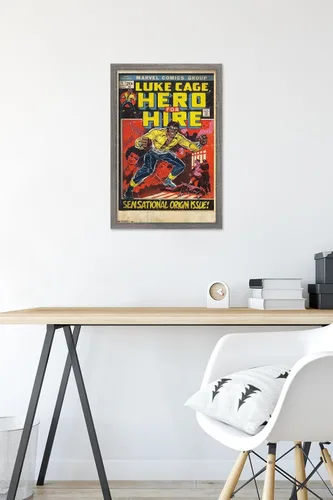 Miniatura 6 de Trends International Marvel Comics Luke Cage - Hero for Hire Cover #1 Wall Poster, 22.4L x 14.7W, Barnwood Framed Version