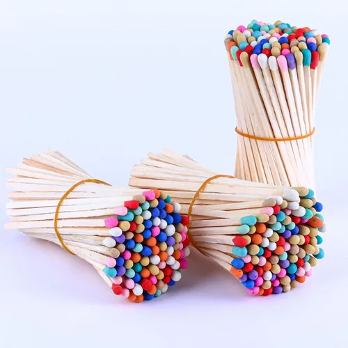 100 fósforos decorativos de arco iris de 3 pulgadas, fósforos de seguridad de madera largos de alta calidad para velas, fósforos de madera largos