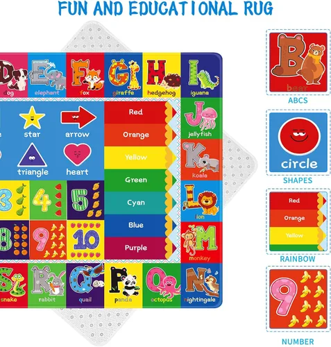 Miniatura 3 de Alfombra infantil para sala de juegos, alfombra educativa ABC, alfombra suave antideslizante para bebé, alfombra de juego para bebé, alfombra