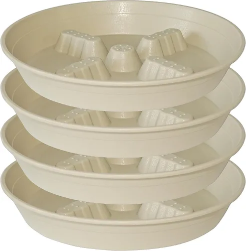 Miniatura 11 de Paquete de 4 platillos para plantas de 8 pulgadas, 10, 12, 14, 17 pulgadas, soporte para plantas de plástico para interiores y exteriores, bandejas