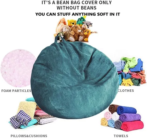 Miniatura 3 de Funda de Sillón Puf (Sin Relleno) Funda de Puf de Almacenamiento de Animales de Peluche Mascotas Perros/Gatos Camas Perezosas. Pana Ultra Suave