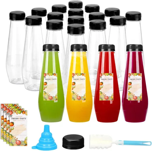 Miniatura 12 de TOMNK 12pcs 2oz Plastic Shot Juice Bottles with Caps, Reusable Clear Bulk Beverage Containers for Ginger Shot, Juice, Milk and Other Beverages