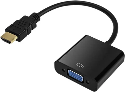 HDMI a VGA, adaptador HDMI a VGA chapado en oro (hombre a hembra) para computadora, computadora de escritorio, laptop, PC, monitor, proyector, HDTV,