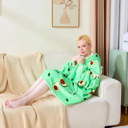 Miniatura 4 de Moinlizy - Sudadera con capucha tipo manta extragrande, portátil con capucha y bolsillo, de grueso sherpa, para mujeres y hombres adultos