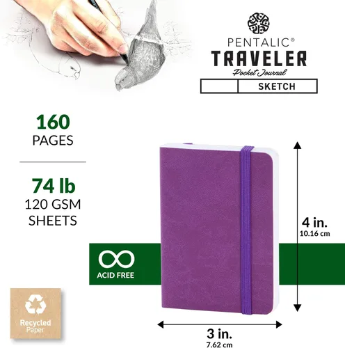 Miniatura 3 de Cuaderno de bocetos Travelers Dot Grid Pentalic Art, libre de ácidos