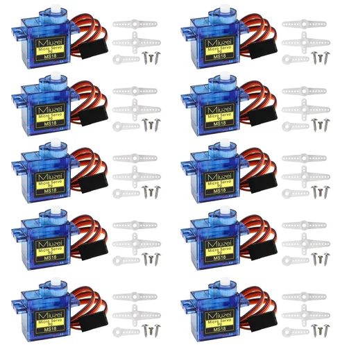 Sg90 0.32 oz Micro Servo Motor, Miuzei Mini Servos Motor Pequeño Kit de Metal Gear para Arduino RC Car Airplane Robot (10)