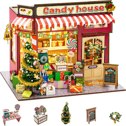 Miniatura 10 de Flever - Kit de casa de muñecas en miniatura para bricolaje, habitación creativa con muebles y cubierta de vidrio para regalo de arte romántico
