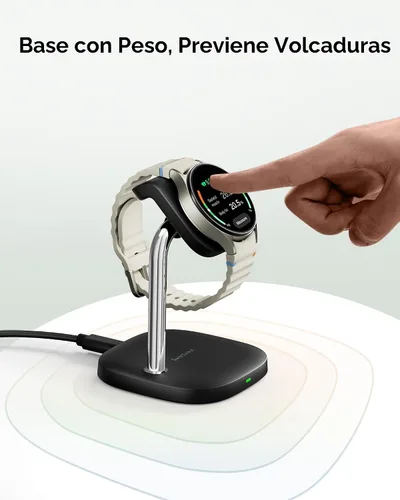 Miniatura 5 de Base de carga SwanScout para Samsung Galaxy Watch 8/8 Classic/Ultra (2025)/7/Ultra/FE/6/6 Classic/5/5 Pro/4/3/Active 2/Active, SwanScout 505S Negro