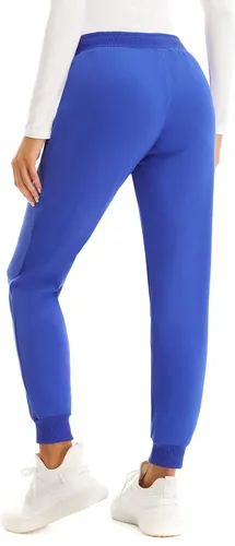 Miniatura 18 de MOUEEY Pantalones deportivos súper cálidos con forro de sherpa para mujer, pantalones deportivos de forro polar con bolsillos con cremallera