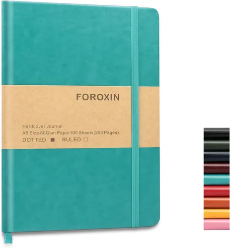 Miniatura 25 de Cuaderno de diario en blanco, negro, 160 páginas, tamaño mediano de 8.3 x 5.7 pulgadas, papel grueso de 3.53 oz/m², tapa dura