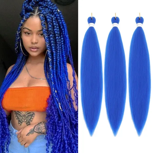 Miniatura 11 de Ginger Braiding Hair Pre Stretched #350 Easy Braids Yaki Texture Professional Synthetic Braiding Hair 30 Inches Hot Water Setting for Box Crochet