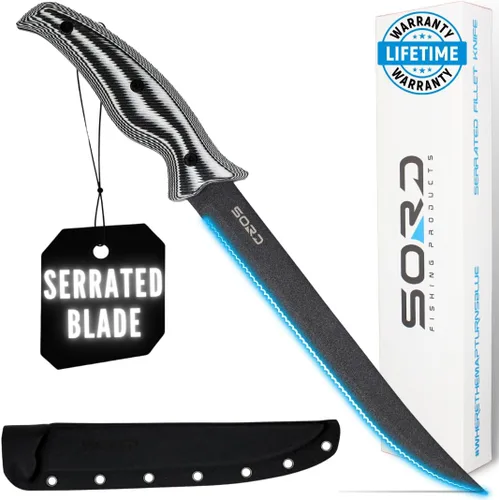 Miniatura 7 de SORD - Cuchillo de pesca – Cuchillo utilitario de 5 pulgadas para pesca y caza – Equipo de caza de hoja fija y equipo de pesca – Incluye funda Kydex