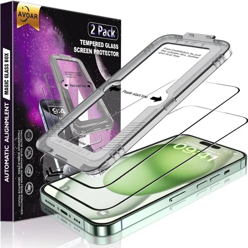Miniatura 32 de Paquete de 2 protectores de pantalla de privacidad para iPhone 13 Pro Max /14 Plus [kit de alineación automática] vidrio templado, protección