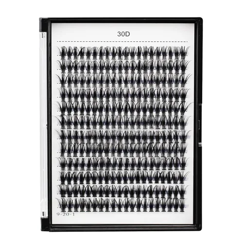 Miniatura 17 de Bodermincer 10D/20D/30D/40D/50D/60D/80D, 240 racimos de pestañas rizadas C/D 10-12-14-0.630-0.630 in mezcla de pestañas postizas esponjosas de un