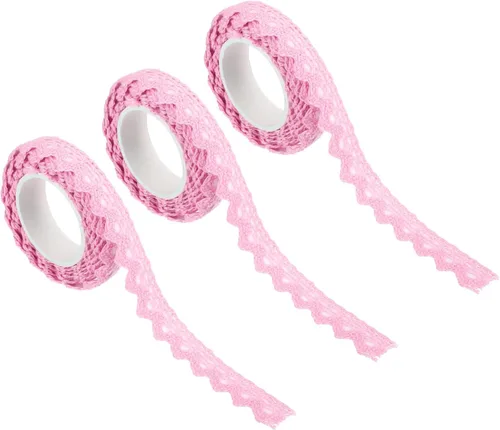 Miniatura 16 de PATIKIL 1.5 cm de ancho 1.8 m de cinta adhesiva autoadhesiva de encaje, paquete de 3 cintas de algodón Washi, decorativas para manualidades, álbumes