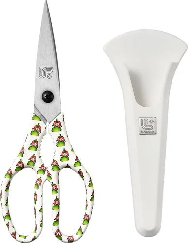Linoroso Tijeras de Cocina Resistentes Tijeras de Cocina con Soporte Magnético Hechas con Acero Japonés 4034, Tijeras de Cocina Multipropósito Ultra