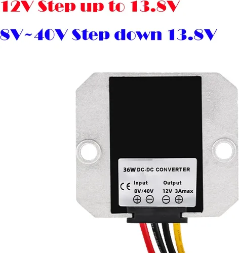 Miniatura 4 de Convertidor de voltaje DC 8V-40V a 12V 3A 36W, regulador de voltaje de convertidor de impulso, adaptador de potencia reductor de voltaje, módulo