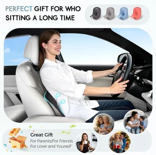 Miniatura 6 de Cojín de asiento de automóvil y almohada de apoyo lumbar, cojín de asiento de espuma viscoelástica más grande, cojín ergonómico en forma de L