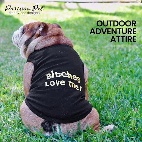 Miniatura 4 de Parisian Pet Camisa para perros – Camisas para perros pequeños – Ropa negra sin mangas para cachorros – Ropa transpirable para perros – Ropa