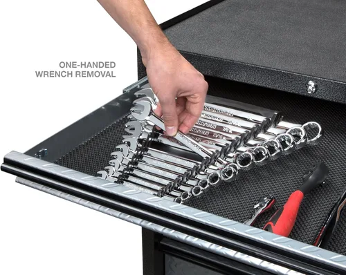 Miniatura 6 de TEKTON Soporte de llave combinada de 15 herramientas (negro) 79352 Fabricado en Estados Unidos