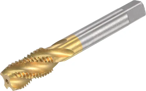 Miniatura 14 de uxcell Grifo de roscado de flauta en espiral M12 x 1.25, métrico HSS (acero de alta velocidad) chapado en titanio, roscado de rosca de máquina, 4