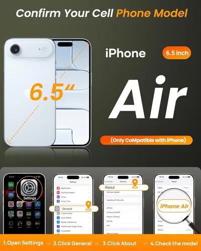 Miniatura 2 de Funda para iPhone Air con tarjetero y soporte y funda para cámara, protección contra caídas de grado militar, parte trasera dura, resistente, Oro