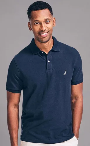 Miniatura 176 de Nautica playera polo clásica de mangas cortas, color sólido, para hombre