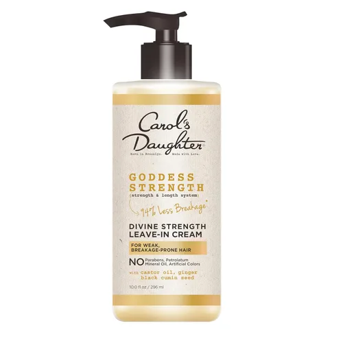 Carol's Daughter Goddess Strength - Crema acondicionador sin enjuague, 10 onzas líquidas, fortalecedora e hidratante para cabello ondulado y rizado