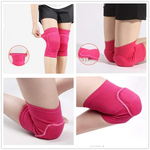 Miniatura 3 de Rodilleras suaves de algodón para voleibol, tenis, 1 par, para mujer, para baile de poste, yoga, para uso atlético, ciclismo, gimnasio