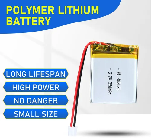 Miniatura 5 de 403035 Batería Lipo de 3.7V 350mAh 403035 Paquete de Batería de Polímero de Litio Recargable con Conector JST PH2.0mm para Dispositivo Electrónico