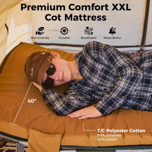 Miniatura 3 de Kingcamp Comfort XXL Wide Perforated PU Foam Cot Mattress, Portable Roll Up Camping Mattress Cot Mat, Sleeping Mat with Roll Helper for Cot pad