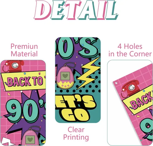 Miniatura 3 de Cartel de regreso a la puerta de los 90 Decoraciones retro de fiesta de los años 90 para hombres y mujeres Suministros de fiesta de telón