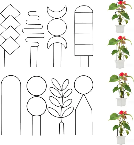 Miniatura 6 de 8 paquetes de enrejado de alambre de metal dorado para plantas en maceta, plantas trepadoras, amantes de las plantas de interior, Hoya, Pothos