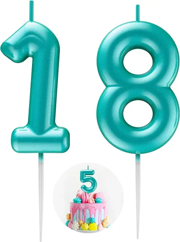 Miniatura 168 de Velas número 2 arcoíris con número 3D de feliz cumpleaños para decoración de fiesta de pastel de cumpleaños, suministros de celebración