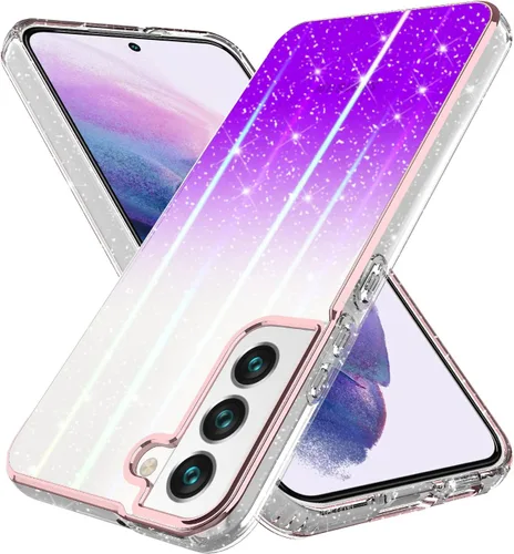 Miniatura 9 de Funda compatible con Samsung Galaxy S23, con purpurina brillante láser azul rosa ultra transparente a prueba de golpes para Samsung Galaxy S23