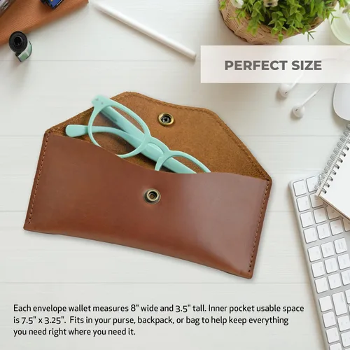 Miniatura 5 de Envoy Cartera de cuero genuino para efectivo hecha a mano con cuero de grano completo Bolsa de utilidad diseñada para efectivo, monedas, tarjetas