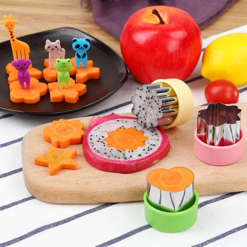 Miniatura 7 de FIRETREESILVERFLOWER Juego de cortadores de verduras de 1.5 pulgadas, 12 piezas de mini cortadores de galletas, molde de pastelería para galletas