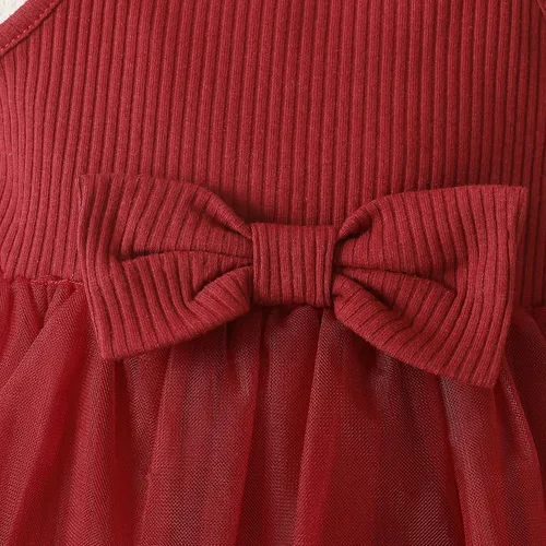 Miniatura 3 de OPAWO Vestido de bebé recién nacido, vestido de verano sin mangas, enterizo con cuello halter, vestido de tul de una pieza, 0-18 meses