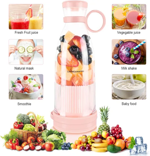 Miniatura 2 de Batidora manual portátil de alimentos, rosa