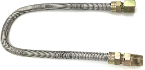 Miniatura 2 de Dante Productos Manguera de conector de gas inoxidable sin silbatos de 1/2 "x 24" para fogatas NG o LP, chimeneas y electrodomésticos