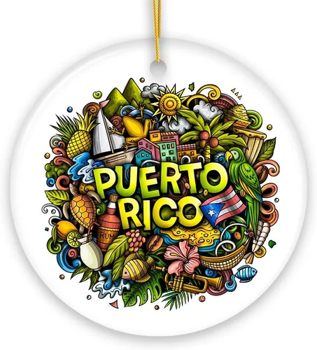 Miniatura 10 de Colorido adorno navideño de cultura y monumentos de Colombia, regalo del patrimonio latinoamericano y recuerdo de Bogotá (círculo - versión 1)