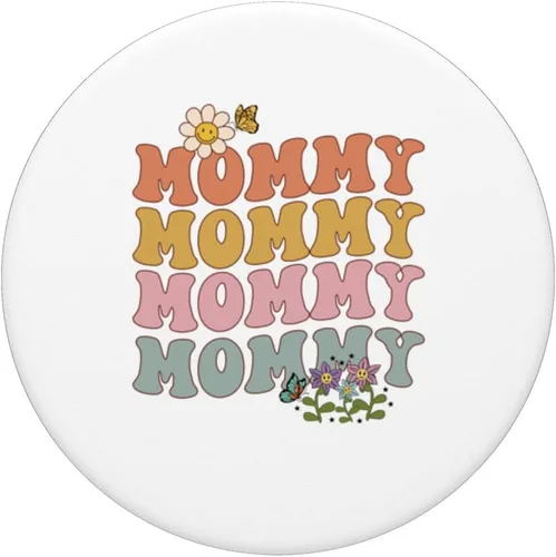 Miniatura 3 de Palabras onduladas retro con flores y mariposas PopSockets intercambiables PopGrip