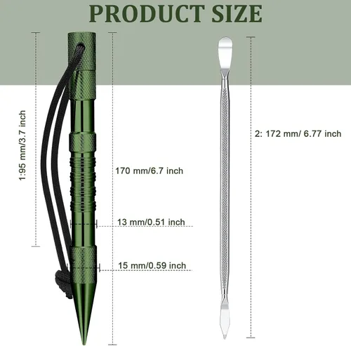 Miniatura 3 de Ferraycle Juego de 12 piezas para anudar paracord de acero inoxidable, juego de pasador paracord, agujas para coser, lacer y alisar para trabajo