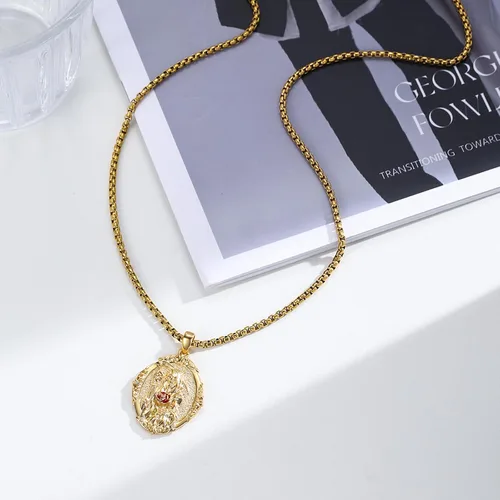 Miniatura 58 de Collar con colgante de plata de ley 925 con medalla de San Patrón, joyería religiosa para hombres y mujeres, con cadena de acero inoxidable 316L