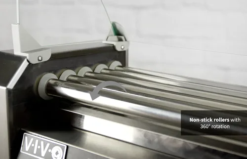 Miniatura 6 de VIVO HOTDG-V205 calentador eléctrico de 12 rodillos para parrilla de perritos calientes, acero inoxidable, comercial y doméstico, 750 W