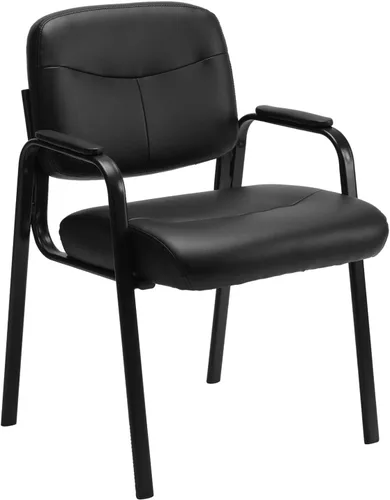 OLIXIS Juego de 1 sillas de oficina para sala de espera, escritorio de cuero, recepción, silla auxiliar estacionaria para invitados con brazos