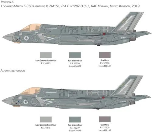 Miniatura 17 de Italeri -2810 F-35 B Lightning II Versión STOVL, escala 1:48, kit de modelo, modelo de plástico para montar, modelado, multicolor, IT2810
