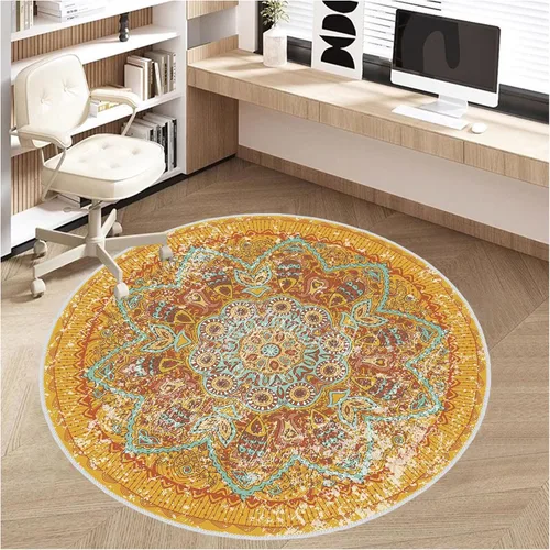 Miniatura 10 de Tapete para silla de oficina para suelo de madera dura, alfombras redondas de 4 pies/48 pulgadas, protectores de suelo, alfombrilla para silla